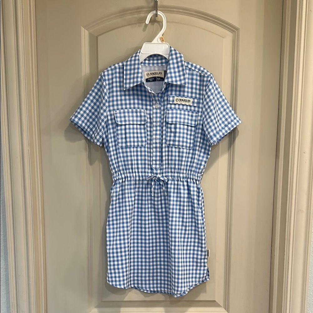Magellan Blue and White Gingham Dress